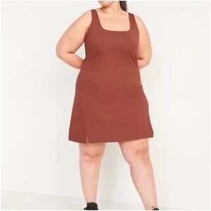 Old Navy Size 3X  Plus Powersoft Go Dry Mini Dress Orange Sienna Skort